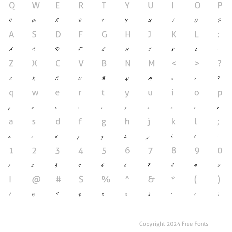 Character Map of Seldoms Regular