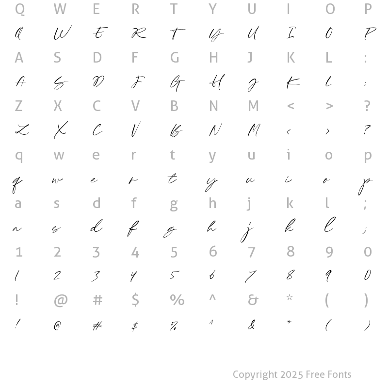 Character Map of Sellina Word Regular