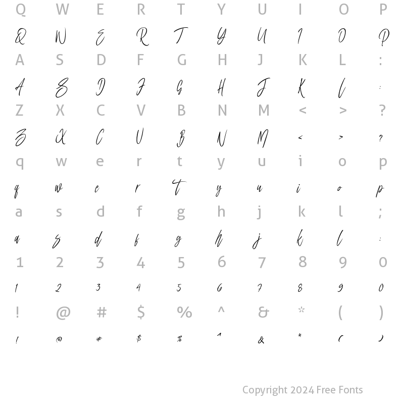 Character Map of Sellotia Signature Regular