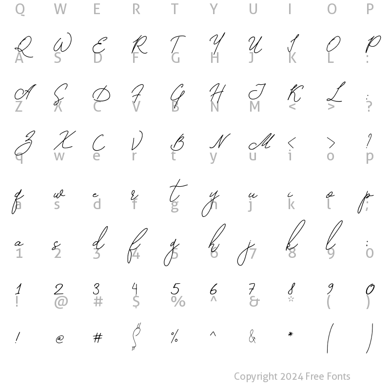 Character Map of Selvia Regular