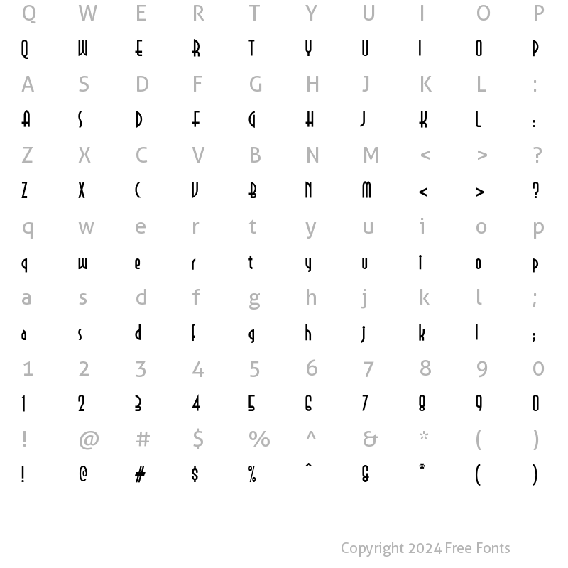 Character Map of SelznickNormal Regular