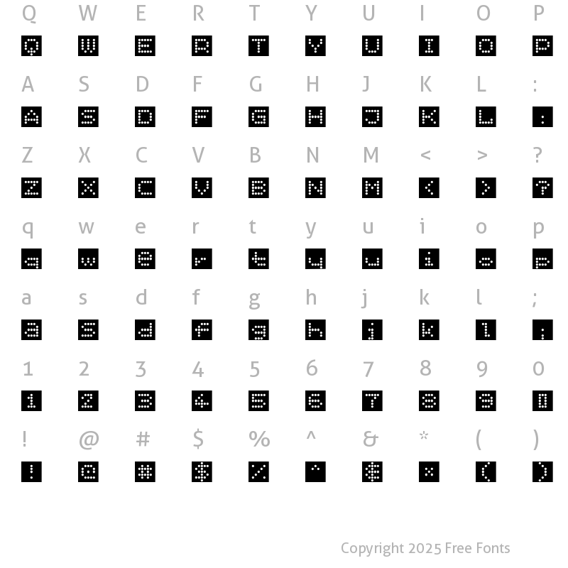 Character Map of Semafor Cameo Regular