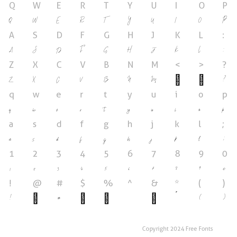 Character Map of Semmily Regular