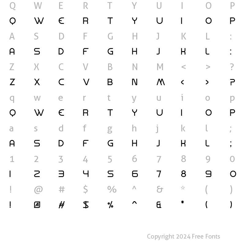 Character Map of Semox Regular