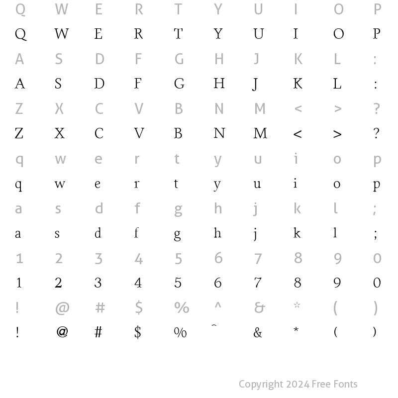 Character Map of SenateLight Regular