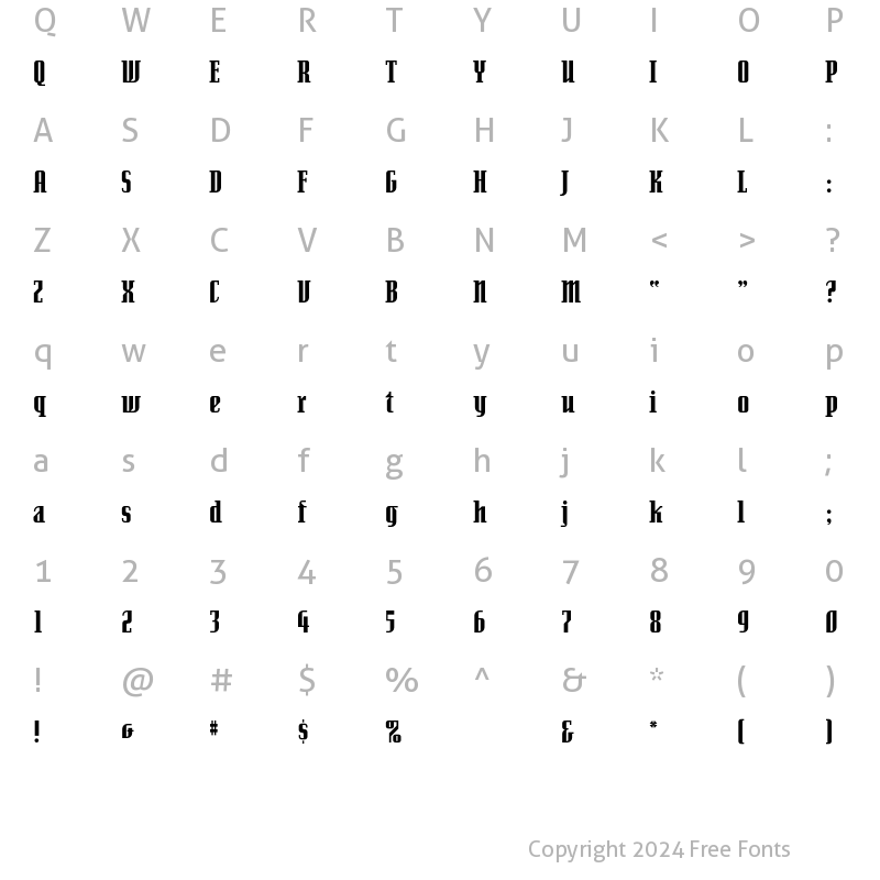 Character Map of SenatorUltra Regular