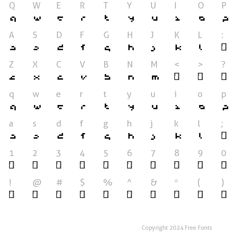 Character Map of Sendai Smallprint Regular