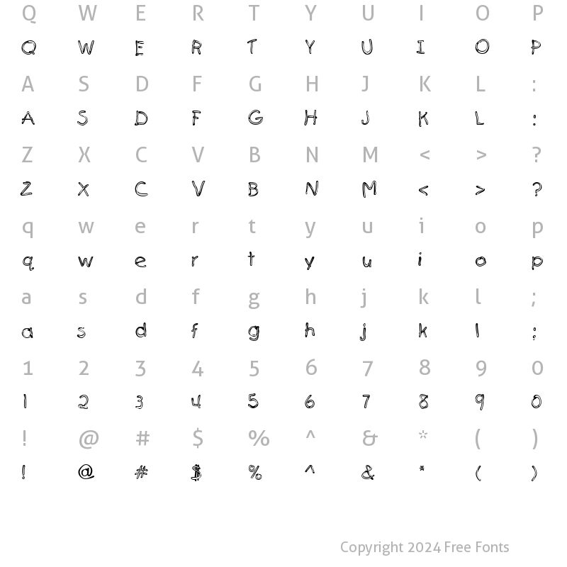 Character Map of Senfstreifen DB Scharf