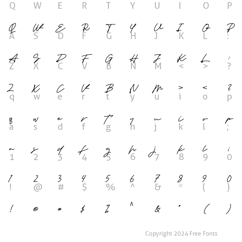 Character Map of Senja Regular