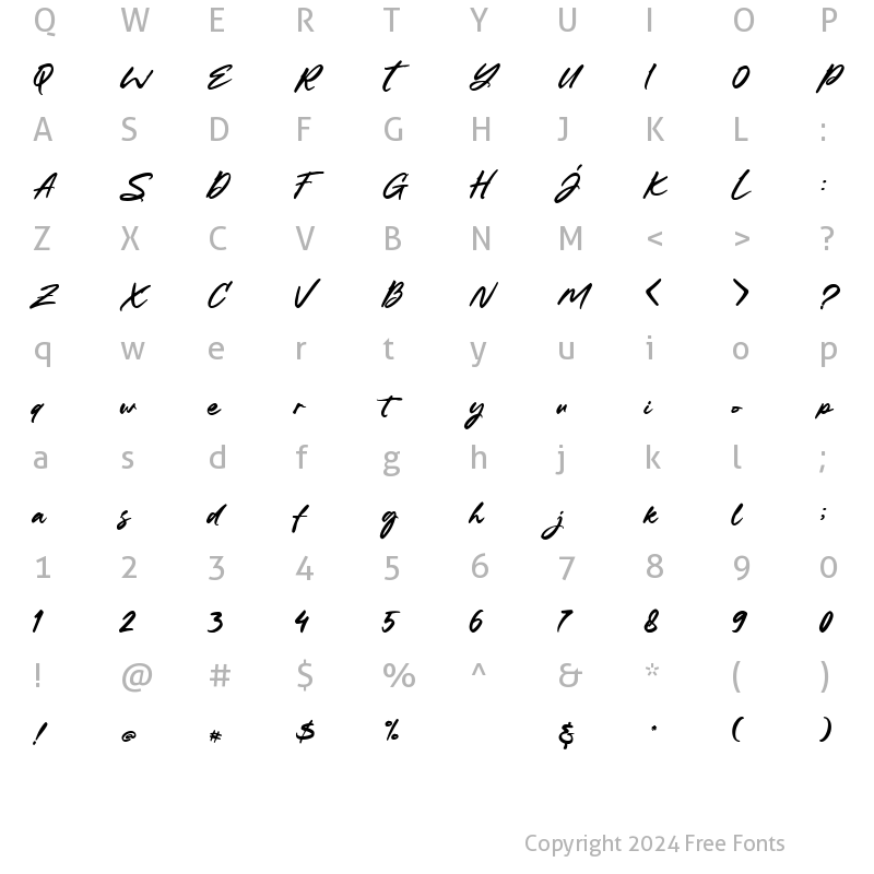 Character Map of Senjaku Regular