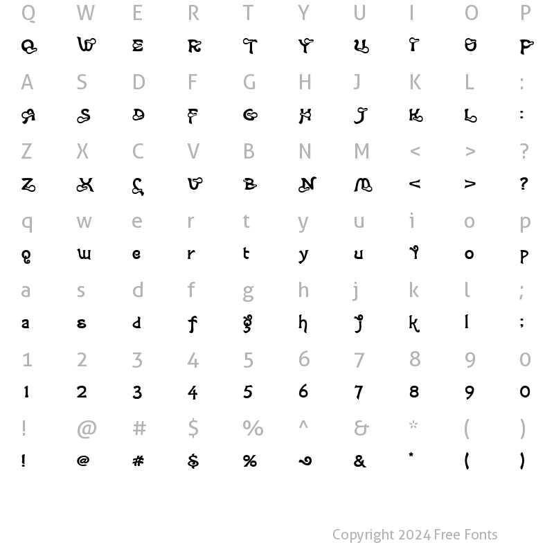 Character Map of Sennin Alphabe?