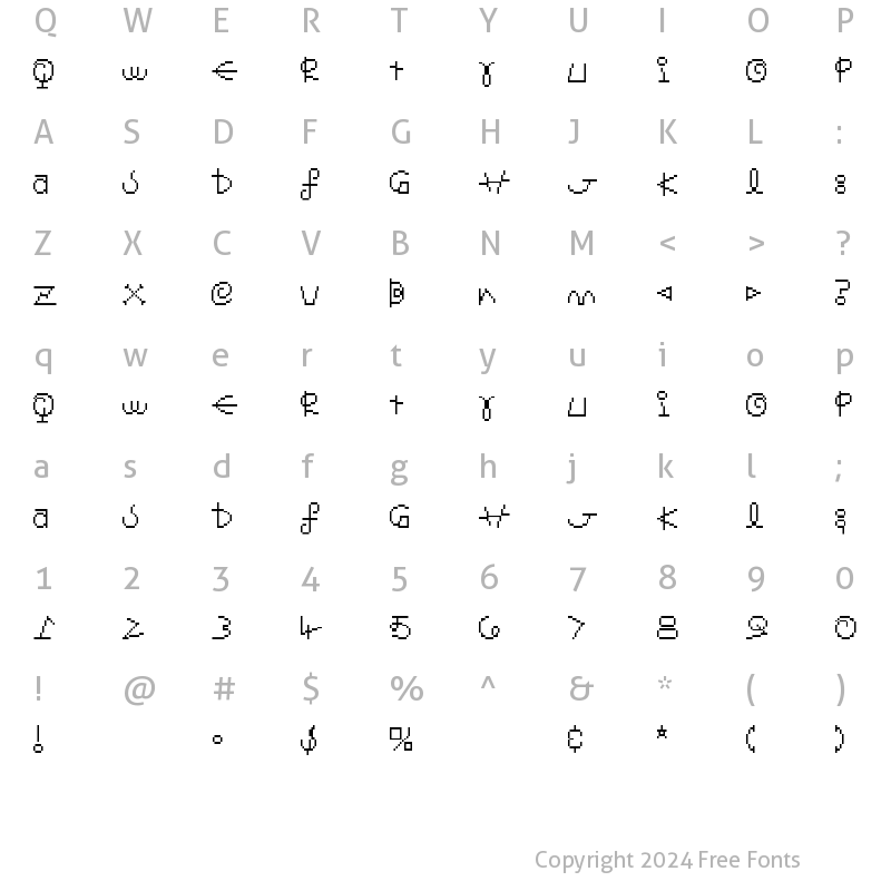 Character Map of Senor Saturno Regular