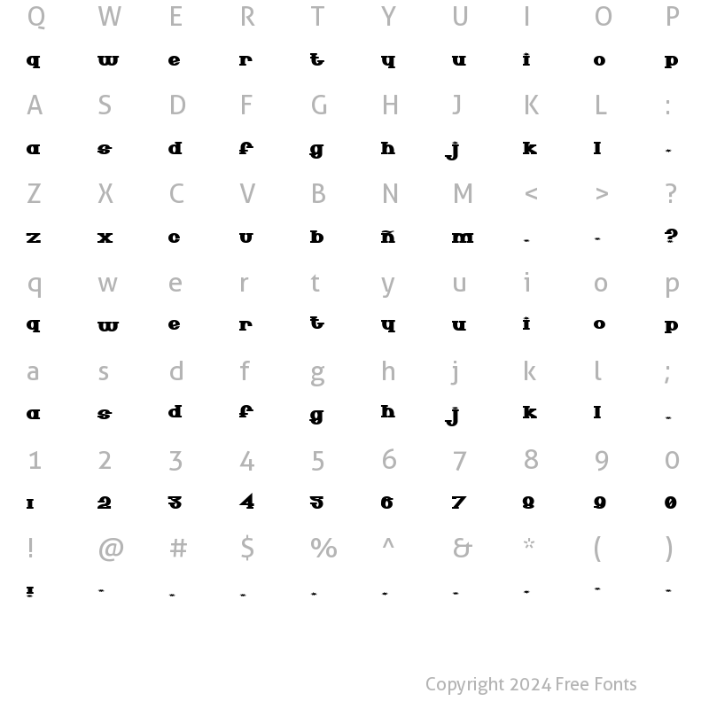 Character Map of SenorPooglins Regular