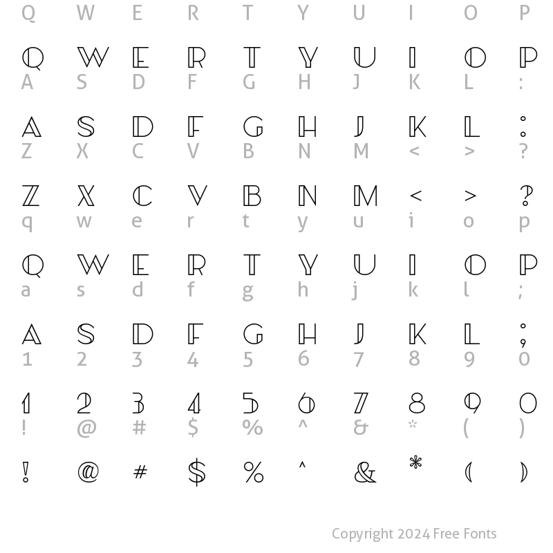 Character Map of Sensal Outline