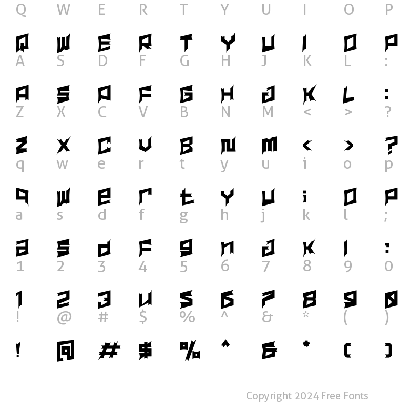 Character Map of SENSEY SPECIAL Regular