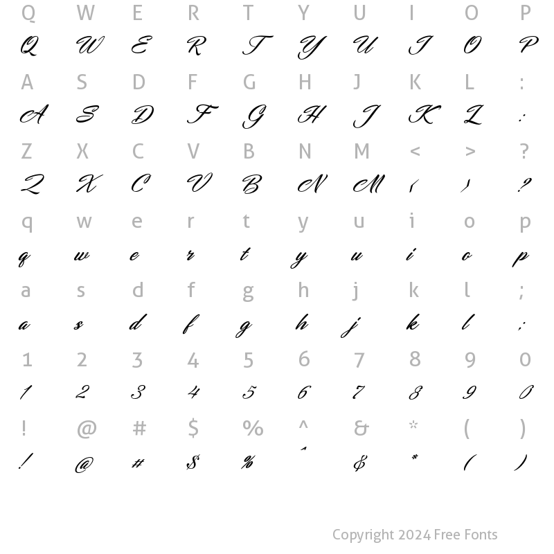 Character Map of Sentingo Regular