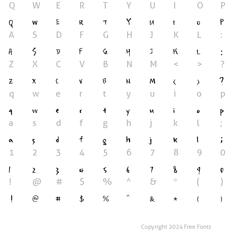 Character Map of Senty Snow Mountain ????? Regular