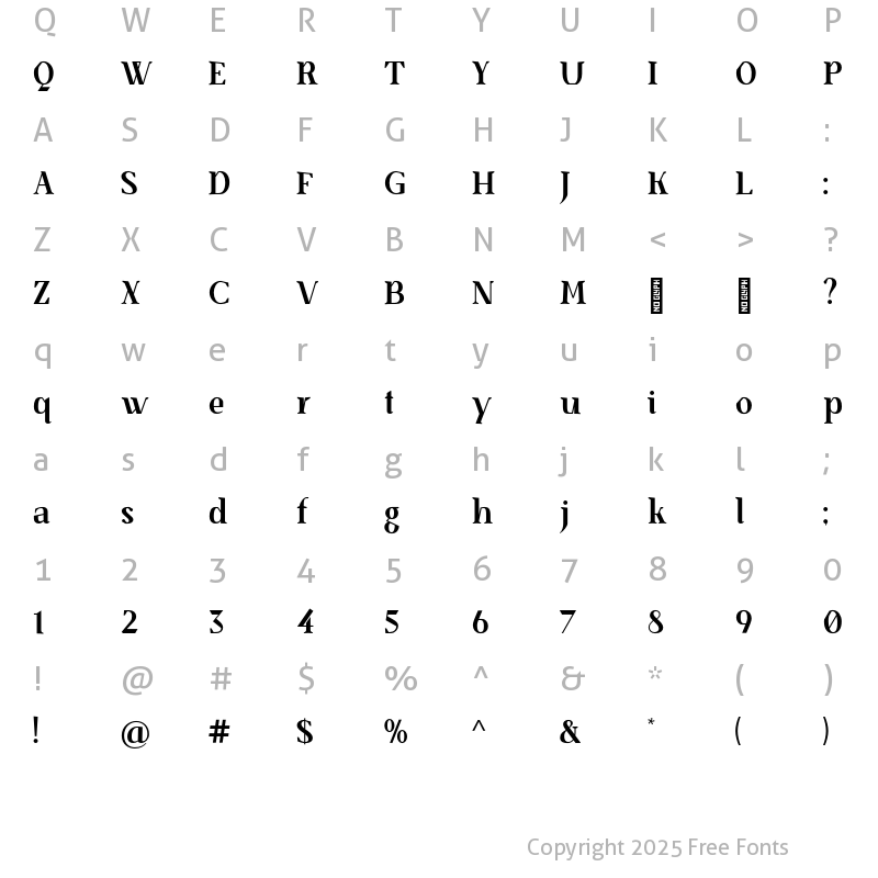 Character Map of SenzaBella Bold