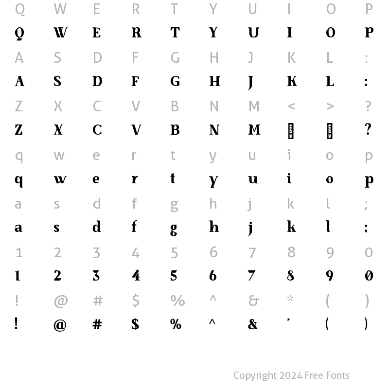 Character Map of SenzaBella ExtraBold