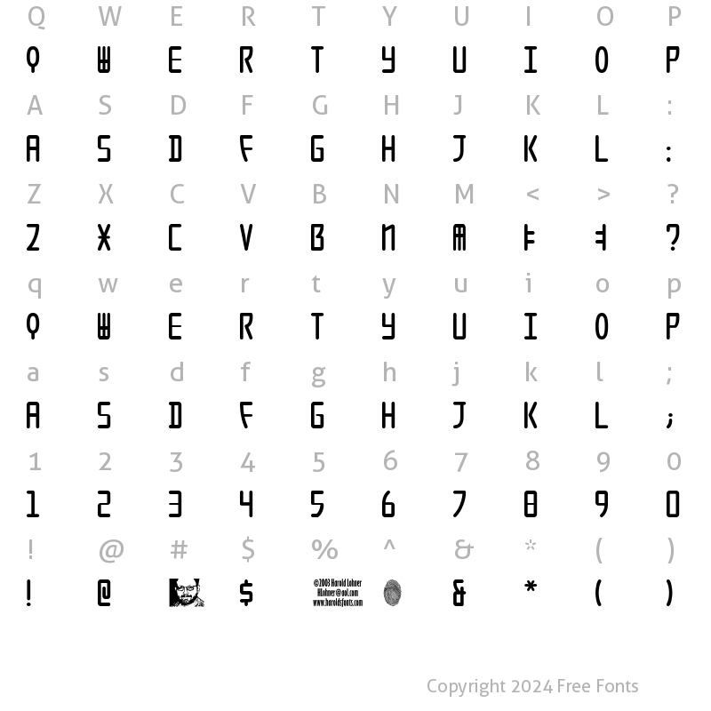 Character Map of SeoulCaps Regular