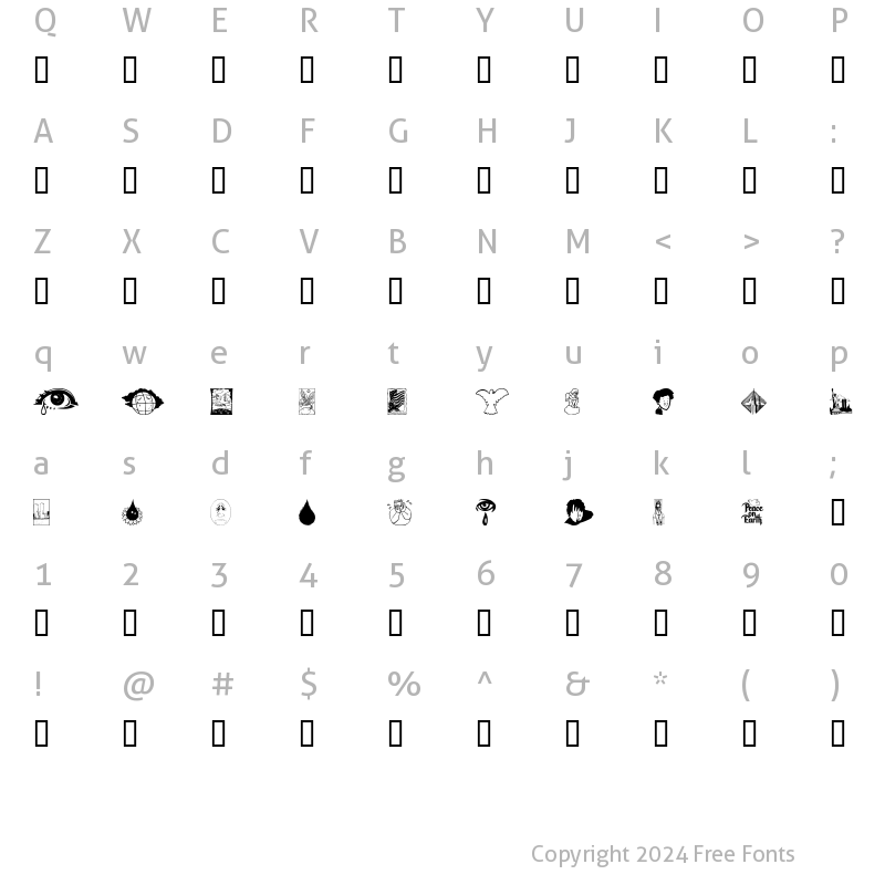 Character Map of September 11 Regular