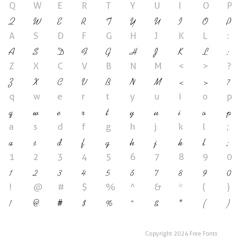 Character Map of Septime Regular