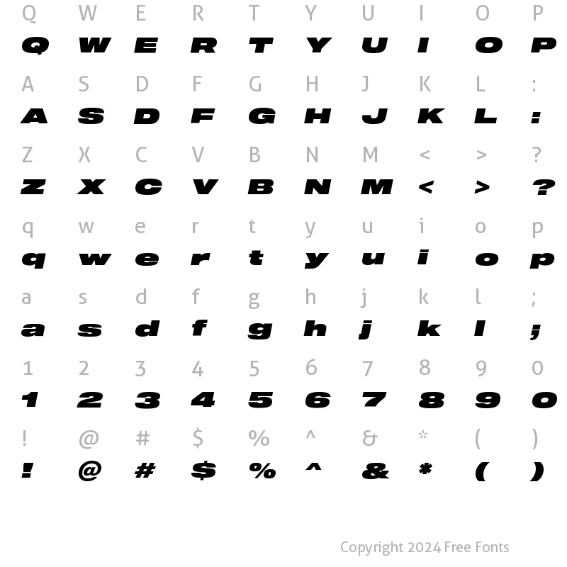 Character Map of Sequel100Black-106 ?