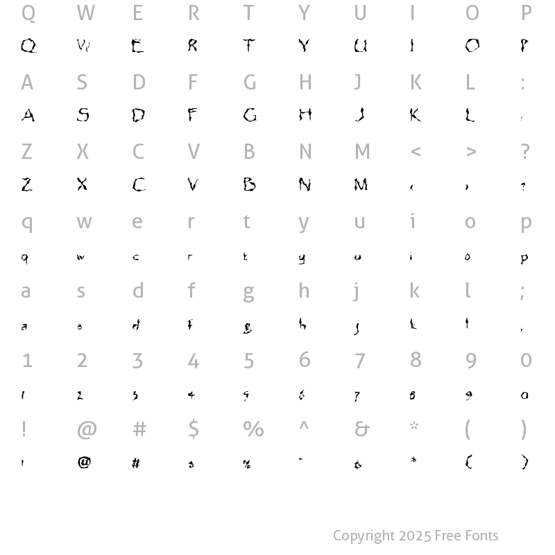 Character Map of Sequester Regular