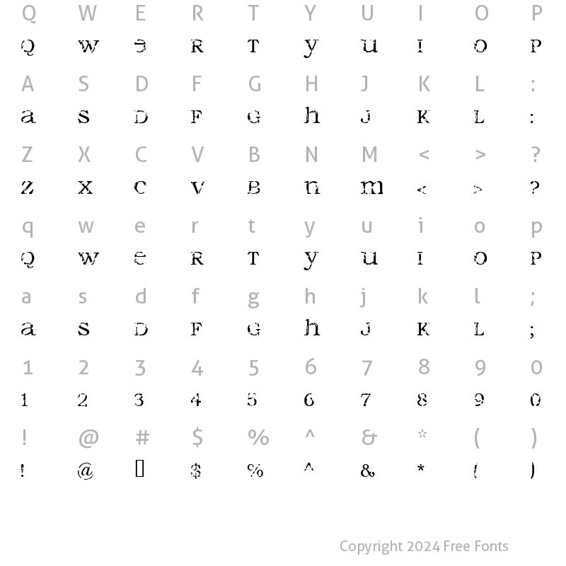 Character Map of Seraphim Regular