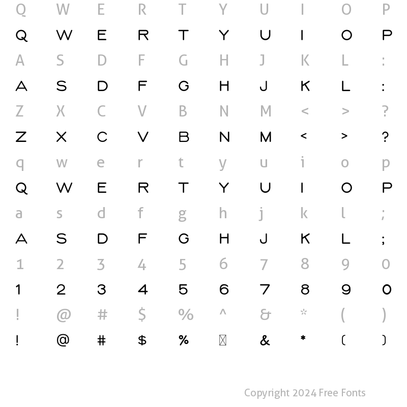 Character Map of SERAVE Semibold