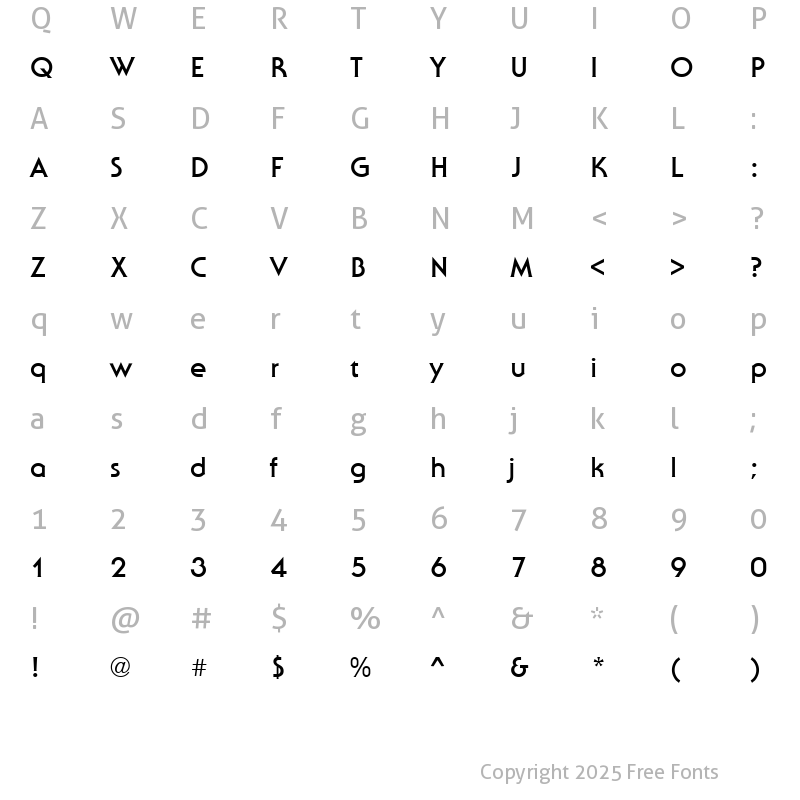 Character Map of Serenade Bold