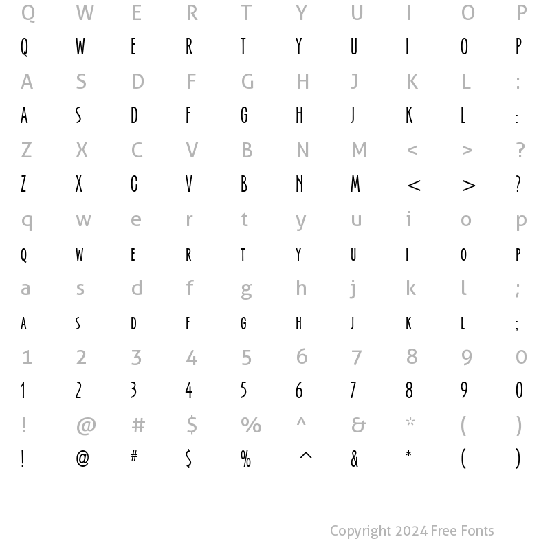 Character Map of Serengetti ITC TT Regular