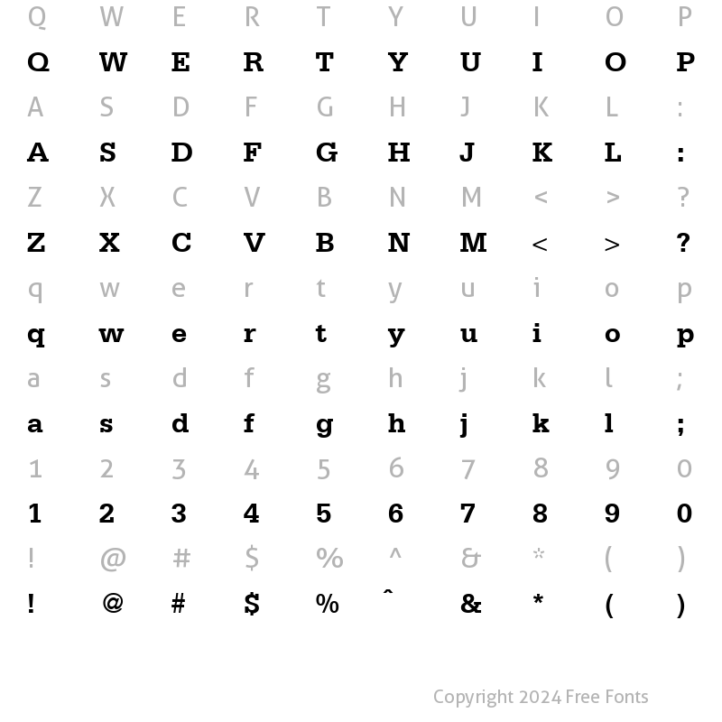 Character Map of Sergeant Bold