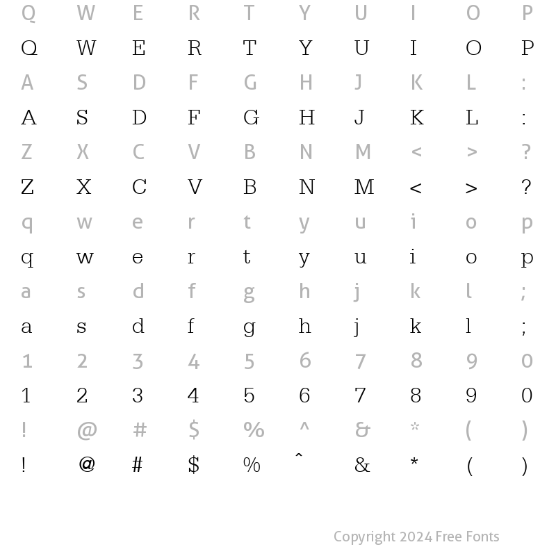 Character Map of SergeantLight Regular