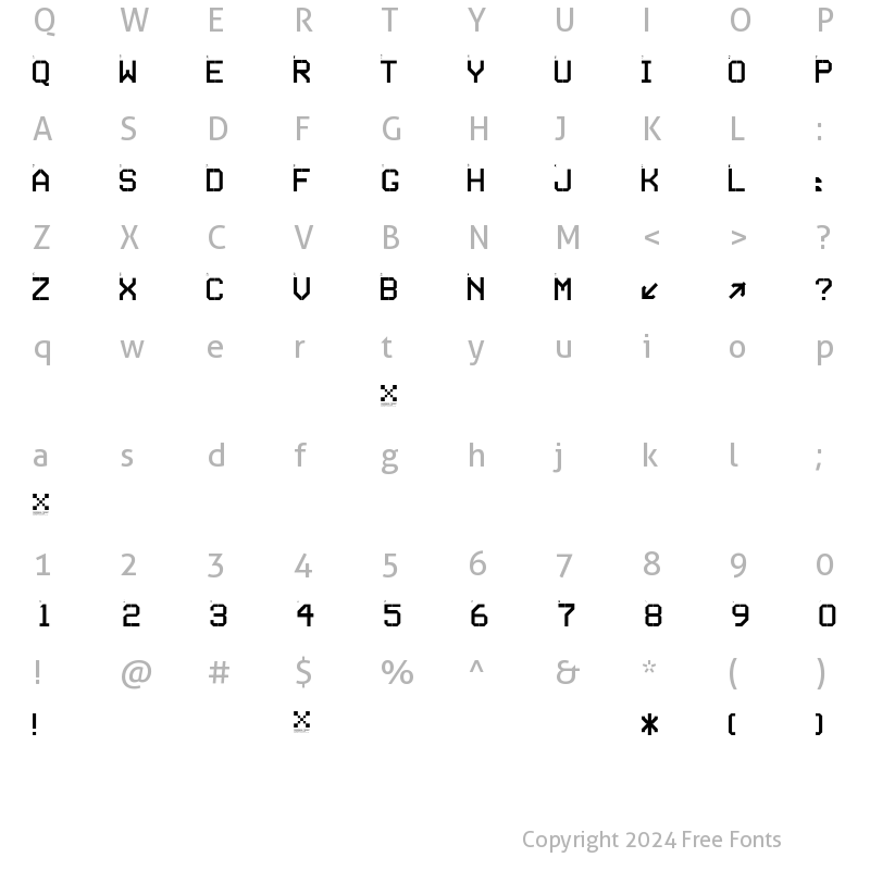 Character Map of SERIESA Regular