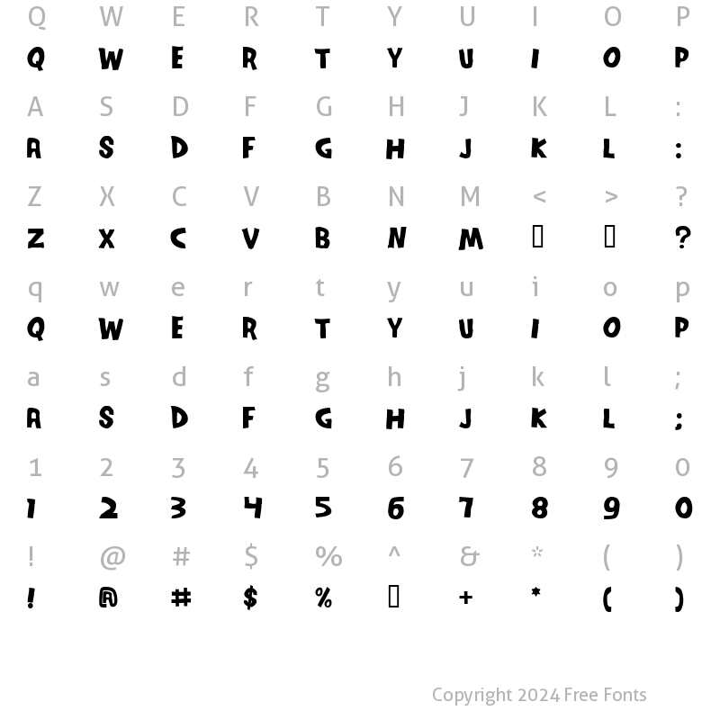 Character Map of SeriesOrbit Regular