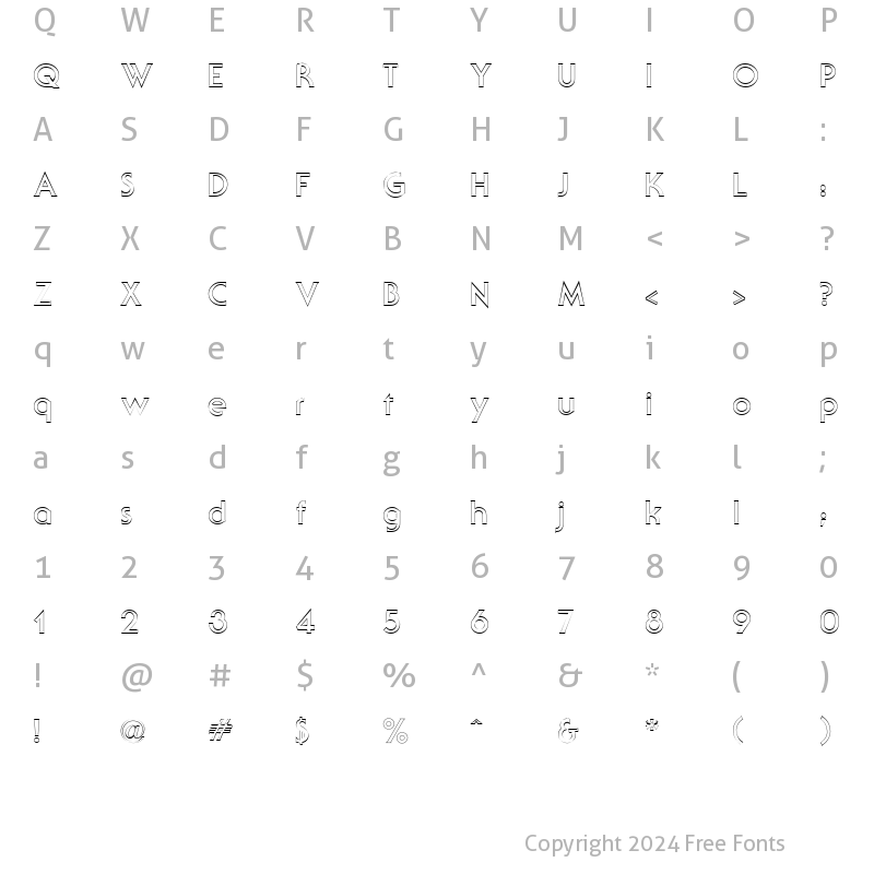Character Map of Serif Regular