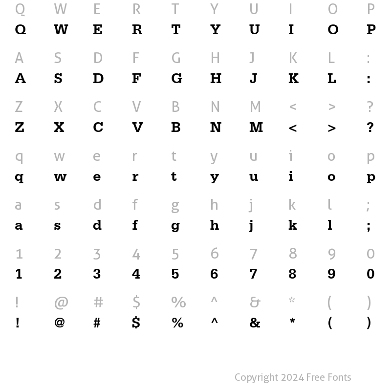 Character Map of Serifa Std 65 Bold