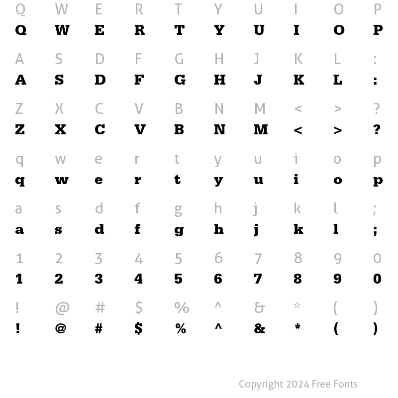 Character Map of Serifa Std 75 Black