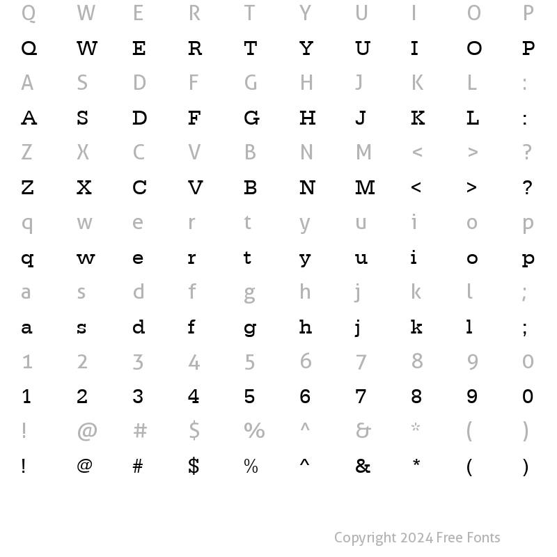 Character Map of SerifaD Regular