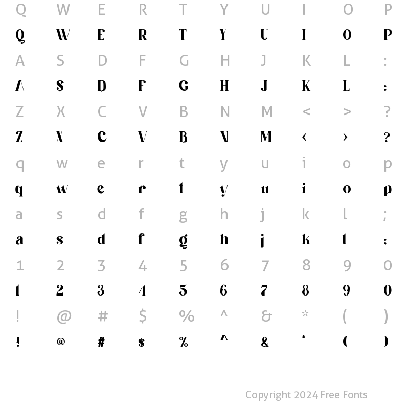 Character Map of Serifain Regular