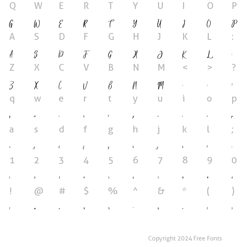 Character Map of Serihilde Regular