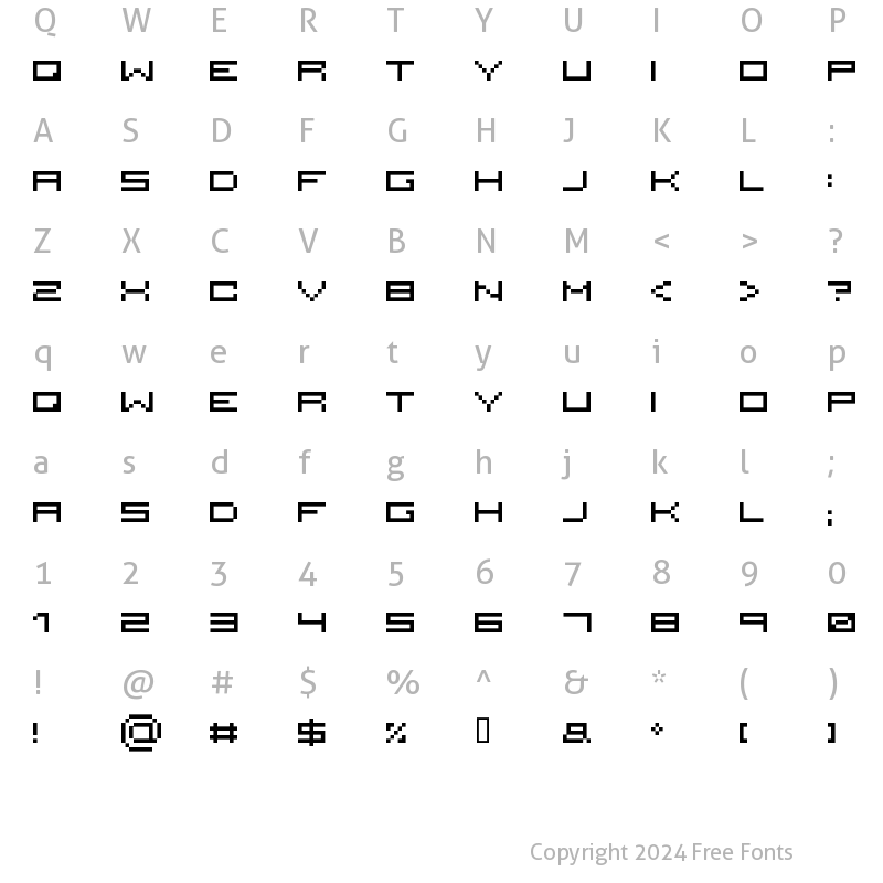 Character Map of serious4 Regular