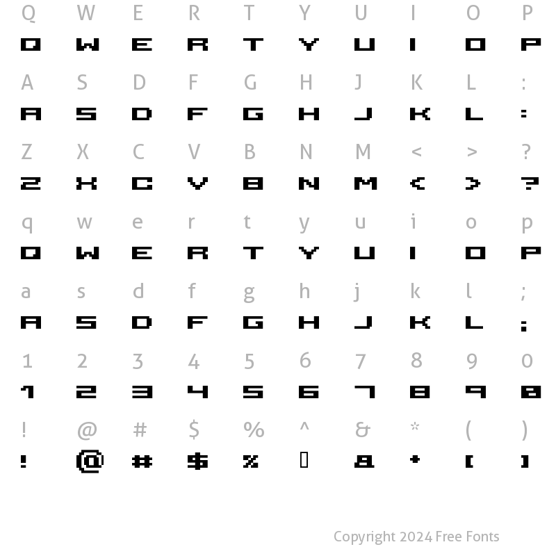 Character Map of serious4b Regular