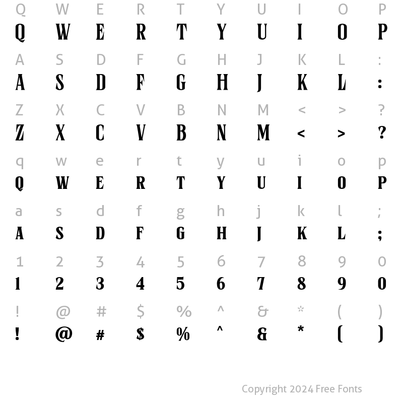 Character Map of Sernes Medium