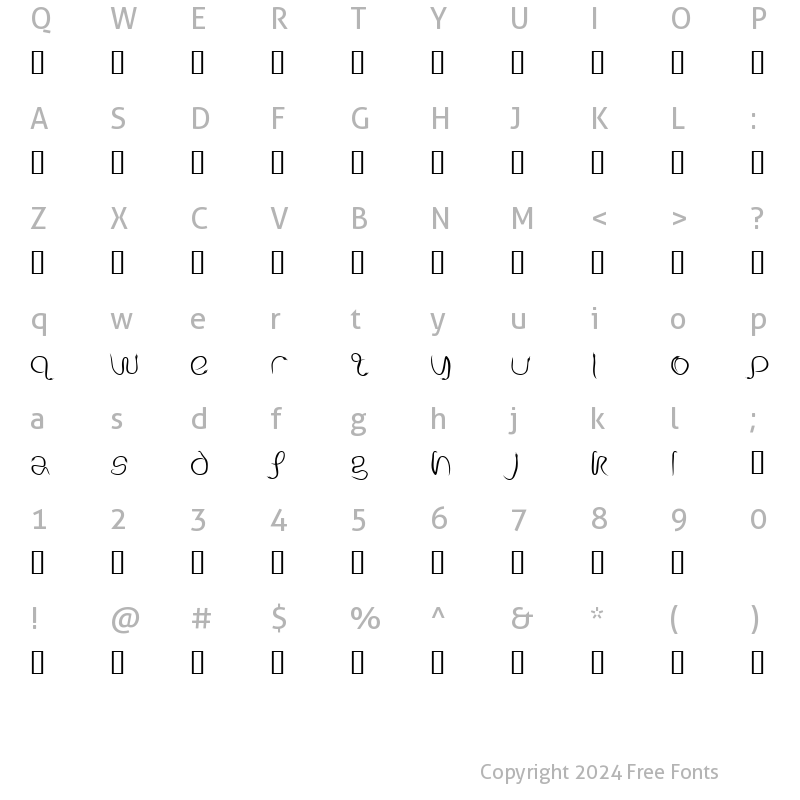 Character Map of Serpent Regular