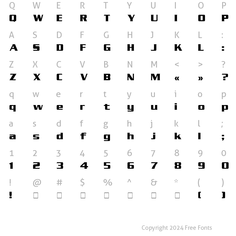 Character Map of Serpentin_DG Bold