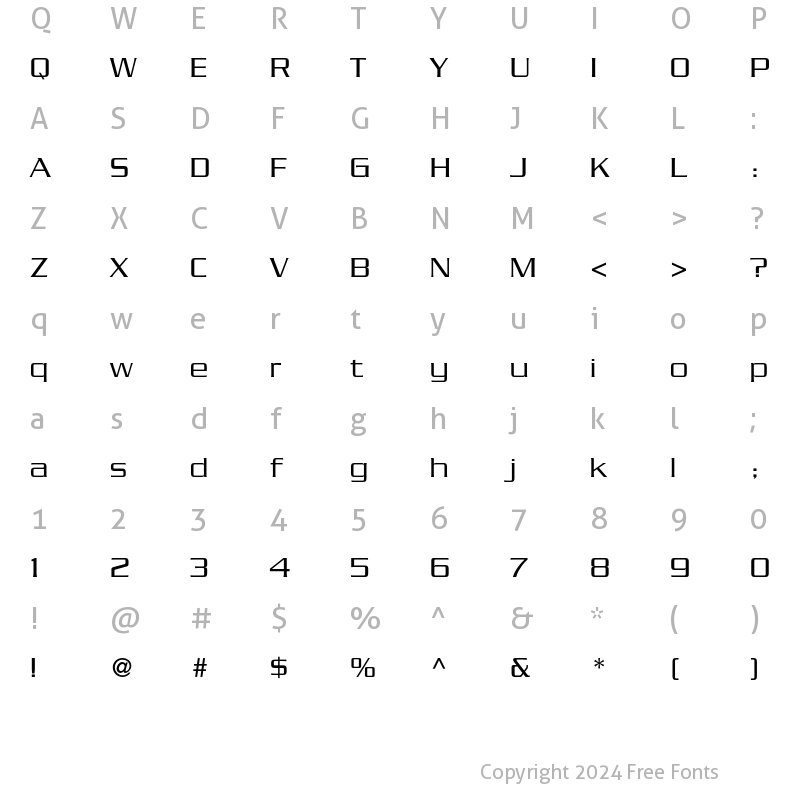 Character Map of Serpentine Light Regular