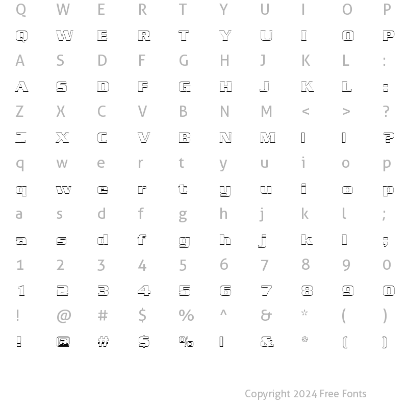 Character Map of SerpentineDBolOu1 Regular