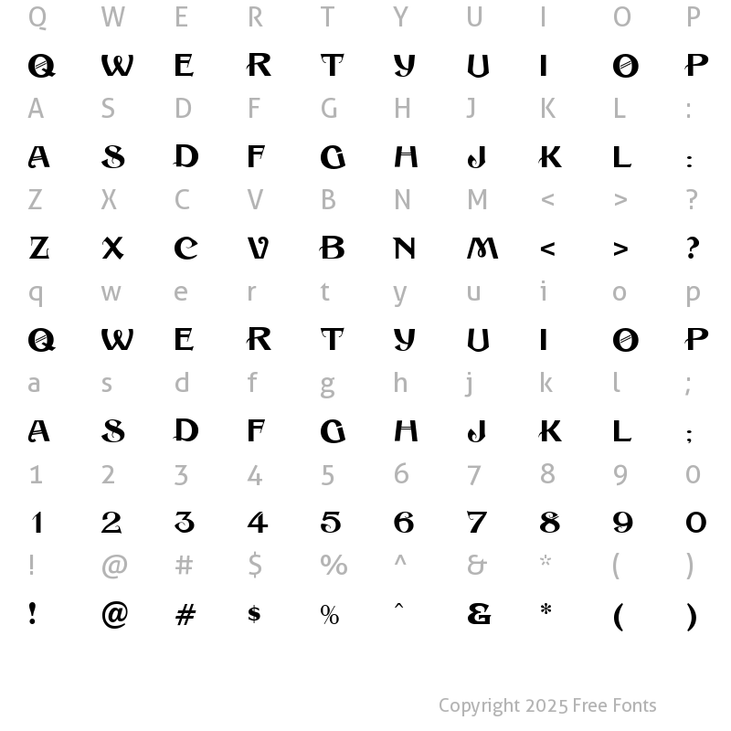 Character Map of Sesame Regular